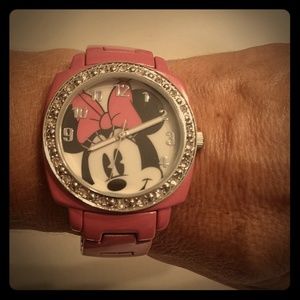 Pink Metal Mini Mouse Watch with Bling